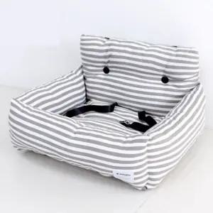 강아지 스트라이프 카시트 그레이 1P 애견 차량 방석