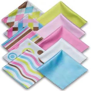 렌즈 안경 선글라스 휴대폰 청소용 귀여운 지오디자인 멀티컬러 마이크로파이버 천 10팩 파스텔 색상의