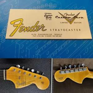 펜더 커스텀 샵 일렉트릭 기타 헤드 로고 수도 이전 인쇄 상표 스티커 탈착식 필름ST66ST67에 적합한 2PCS