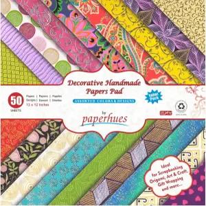 페이퍼휴즈 장식 스크랩북 종이 12x12 패드 50매. 다양한 색상