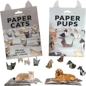 3D 오리가미 종이 고양이와 개 세트 공예 애호가 성인 귀여운 고양이 책상 장식 및 반려동물 애호가를 위한