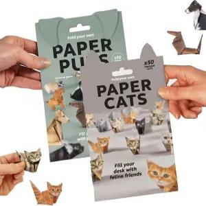 진쥬메이 DIY 오리가미 고양이/개 세트 고양이 키트 귀여운 인형을 접을 수 있는 100장 종이 재미있는 공예