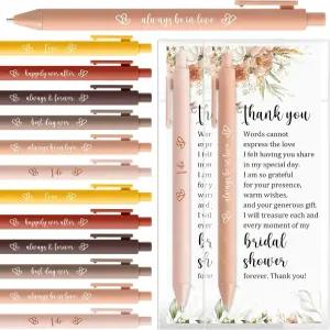 Marspark 30 하객을 위한 신부 샤워 선물 세트 결혼식 펜 대량 구매 감사 카드 접이식 볼펜 결혼 기념품