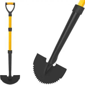 코시타 에저 잔디 도구 잔디용 41인치 수동 디그립이 있는 하프문 핸드 보도용 긴 손잡이가 금속 톱 이빨