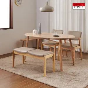 [탑펠리즈] 커들리 타원형 1200 원목 테이블 고무나무100