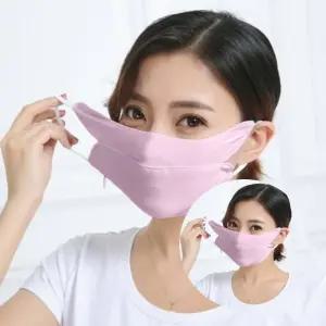 숨쉬기 편한 입체 UV 차단 마스크 핑크 천 마스크 자외선 차단용 패션 안면 보호구