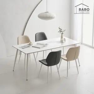 [/착불배송] 비안나 1800 유광 포세린 통 세라믹 6인 식탁 세트 (식탁+의자4)