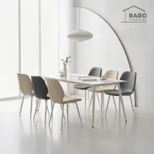 [/착불배송] 비안나 1800 유광 포세린 통 세라믹 6인 식탁 세트 (식탁+의자6)