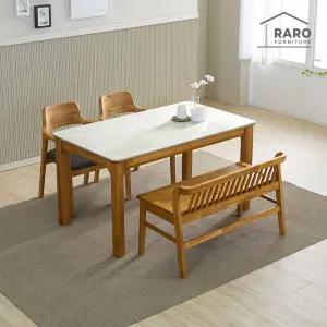 [/착불배송] 레이미 1400 연그레이 포세린 통 세라믹 4인 식탁 세트 (식탁+의