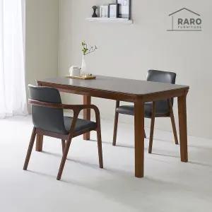 [/착불배송] 다니엘 1400 포세린 통 세라믹 4인 식탁 세트 (식탁+의자2)