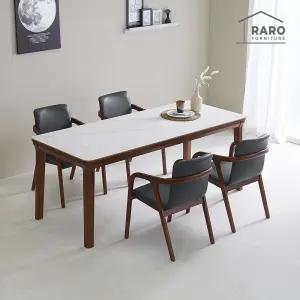 [/착불배송] 다니엘 1900 포세린 통 세라믹 6인 식탁 세트 (식탁+의자4)