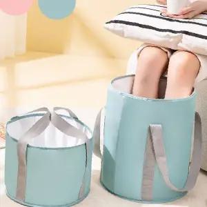 가정용 접이식 휴대용 발 담그기 물통 족욕 세족 대야 실리콘 소재 보관 편리한