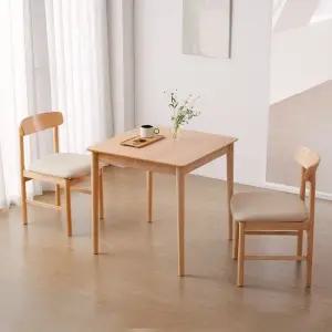 하이디 네이처 알로 사각 800 2인 원목 식탁세트