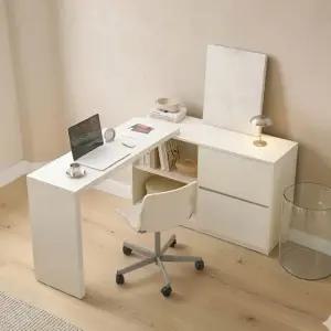 리반 1200 2서랍 멀티 ㄱ자 파티션 책상 세트 NDD188