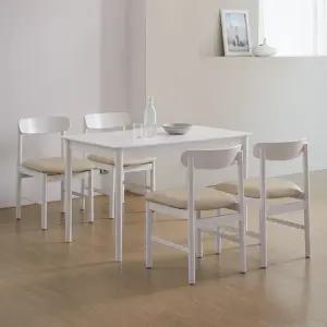 하이디 모노 알로 사각 1200 4인 원목 테이블 식탁세트 의자4개)