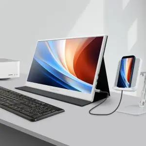 [일렉싱크]S15A 포터블 모니터 노트북 듀얼 보조 서브 덱스 미러링 39.62cm (15.6인치) 화이트