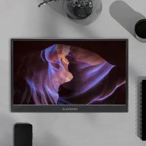 [일렉싱크]S15T 터치 포터블 모니터 FHD 서브 보조 덱스 미러링 39.62cm(15.6인치) 블랙