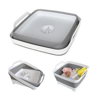 아기 젖병을 위한 김와 접이식 세면대 RV 캠핑 싱크대용 4갤런 휴대용 세면대 공간 절약형 식기 욕조 그레이