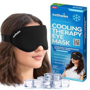 편두통 , 긴장 및 숙취 해소를 위한 아이스쉐이드 쿨링 젤 마스크, 두통을 콜드 컴프레션 다크서클 지친 퍼프 눈, 수면을 재사용 가능한 아이스팩, 블랙