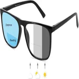 MARE AZZURO 포토크로믹 이중 초점 독서 안경 남성 블루 라이트 차단 리더 선글라스 1.0 1.5 2.0 2.5 3.5