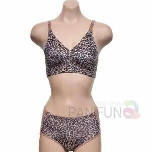 [라일리여성언더웨어] Rly 호피 인견브라팬티 인견 인견노와이어브라 여름세트