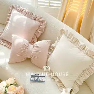 오아브로드 쿠션 인테리어 소파 리본 등쿠션 러블리