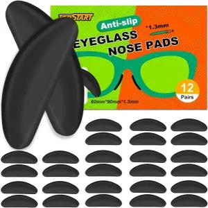 안경용 안경 코 패드 - 1.3mm 초박형 실리콘 미끄럼 방지 스틱온 그립 플라스틱 프레임용 교체 선글라스