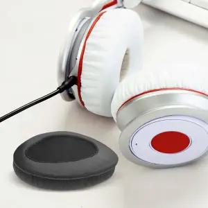 헤드폰용 4개 범용 스폰지 이어패드 쿠션 PU 엣지드 폼 이어패드 사무실용 향상된 음향 차단 기능