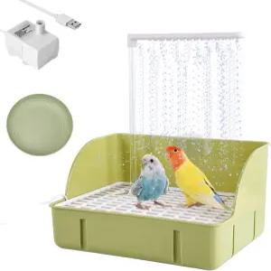 전기 대형 조류 욕조 USB 펌프가 장착된 패럿 배스 샤워기 정원용 버드케이지 실내 실외용 버드배스 볼