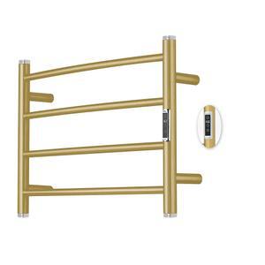 블라랄라 전기 타월 워머 랙, 난방 워머, 타이머 및 온도 조절, 욕실용 벽걸이 플러그인, 금색, 스테인리스 스틸, 4-바(16.54x23.62x5.51인치)