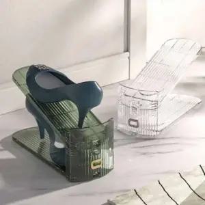 (옵션 투명)틈새 슈즈홀더 3단조절 신발선반 신발장정리대