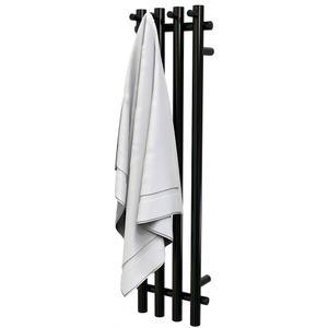 온열 타월 랙, 타이머가 있는 워머, 욕실용 벽걸이 핫 워머 유선 또는 플러그인 모델 수직 히터(매트 블랙)