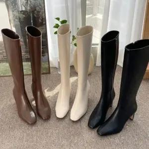 롱부츠 여성 옆지퍼 가죽부츠 가을 겨울 부츠