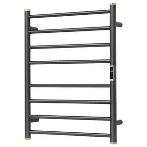 블라랄라 전기 타월 워머 랙, 난방 워머, 타이머 및 온도 조절, 욕실용 벽걸이 플러그인, 건메탈 그레이, 스테인리스 스틸, 8-바(27.56x20.87x4.41인치)