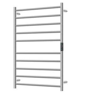 욕실용 아쿠아트렌드 타월 워머, 온열 랙 대형, 스마트 타이밍 및 온도 제어, 10개의 바 랙, 스테인리스 스틸, 플러그인, 고속 난방, 니켈