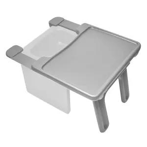 큐브 의자용 공장 에듀트레이 책상 부착 - 홈스쿨 교실 공간 절약 내구성 간편한 청소 플라스틱 회색