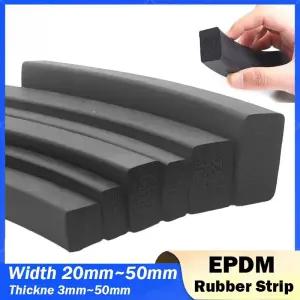 방음스펀지 패드 흡음재 방진 길이 1M 너비 10mm~60mm EPDM 고무 발포 씰링 스트립 플랫 스퀘어 스폰지 두