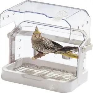 버드 트래블 케이지 10×6.7×8.3인치 방수 및 튼튼한 반려동물 캐리어 농어 음식 그릇 버디 코카티엘