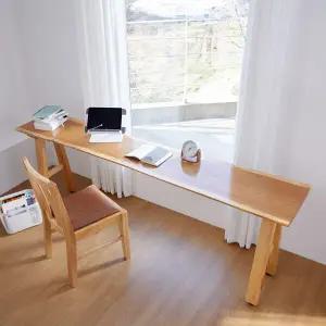 해찬솔 우드슬랩 북미산오크 통원목 창가 폭좁은 다용도 원목테이블 2400/창가테이블