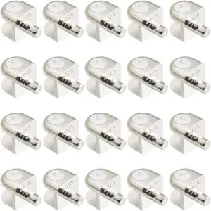 UFURMATE 유리 선반 브래킷 페그 20개 마감 브러시 아연 홀더 가능한 합금 48mm 지지대 클립 조절 핀