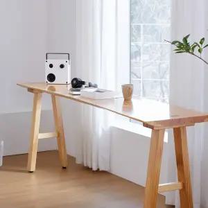 해찬솔 우드슬랩 북미산오크 통원목 창가 폭좁은 다용도 원목테이블 1800/국내제작