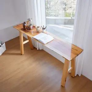 해찬솔 우드슬랩 북미산오크 통원목 창가 폭좁은 다용도 원목테이블 1600/유리막UV코팅