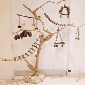 앵무새 놀이터 자바트리 나무횟대 원목 횟대 스탠드 사다리 횃대 앵무새놀이터 조류놀이터