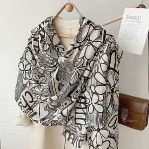 여성빅사이즈대형 사각 가을 봄스카프 T타입 비치 스카프숄 커버 여자tuv536