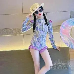 [보리보리/로라네]여아 퍼플 주니어 아동 래쉬가드 긴팔수영복