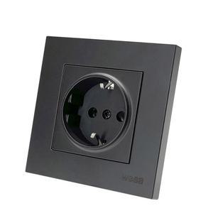 WESA 검정색 전원 소켓 16A 접지 스프레이 전기 콘센트 있는 난연성 표준 플라스틱 페인트 플러그가 패널