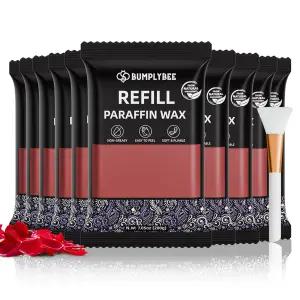 손과 발 리필을 위한 범플리비 파라핀 왁스 - 실리콘 브러시 피부 보습 기름지지 않고 쉬운 필링으로 로즈