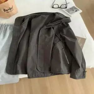 면 빈티지 여자 카고 후드 봄가을 야구 트렌치코트 자수 점퍼 코트 집업 워싱 레터링 DUCHI3