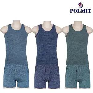 [폴밋]폴밋 PMT-369(2)외 국산 인견 남성 빅사이즈 트렁크 팬티 런닝세트 총 6매입