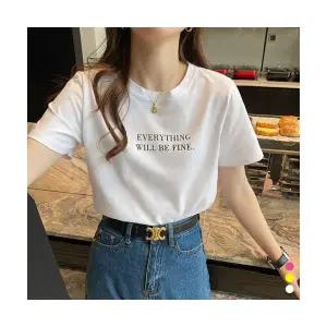 여성 심플 반팔 티셔츠 데일리 반팔티 이너 상의